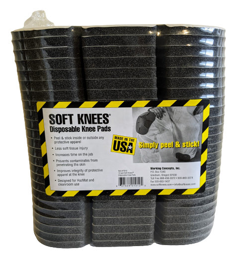 1012 Soft Knees 6" x 9" Disposable Protective Safety Knee Pads (1) 12 Pair Pack